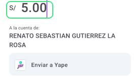 coloca el monto